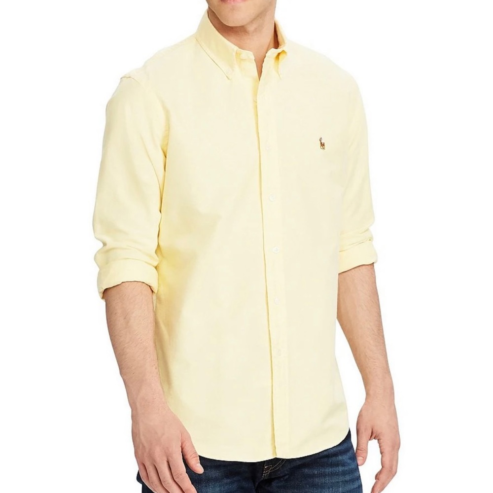 Ralph Lauren Men’s Yellow Button Down Blake Lightweight Casual Shirt Medium